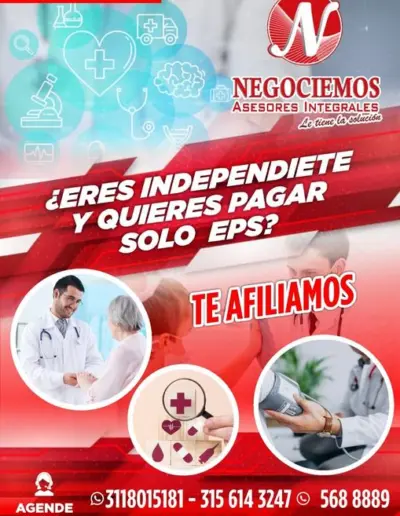 Imagen Promocional: Servicio de Afiliación a EPS en Pamplona, Norte de Santander con Negociemos Asesores Integrales. Garantiza tu bienestar con nuestra asistencia experta en seguridad social.